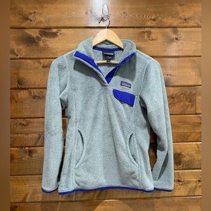 Patagonia Women’s Purple Grey Re-Tool Snap-T Pullover Sweater